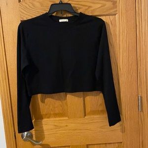 Black long sleeves crop top